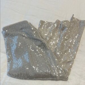 J. Crew Sparkling Silver Sequin Pencil Skirt
